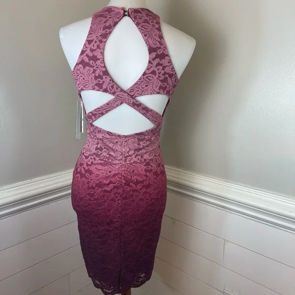 Sequin Hearts Gorgeous Glittery Lace Evening Dress 5 (jrs.) FREE SHIP - Picture 3 of 5